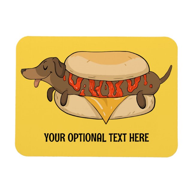 Anpassad text Hot Dog Magnet (Horisontell)
