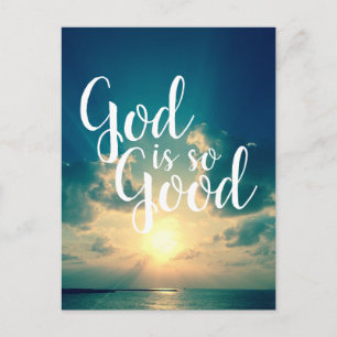 Anpassad text Inspirerande Sol & Hav Gud är Så God Vykort