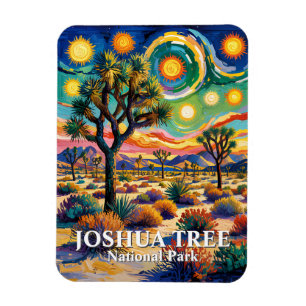 Anpassad text Joshua Tree Van Gogh Färgrik öken Magnet