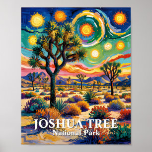 Anpassad text Joshua Tree Van Gogh Färgrik öken Poster