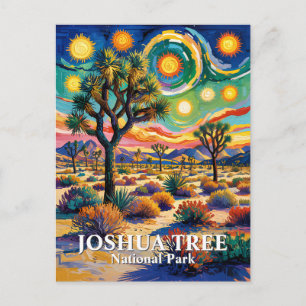 Anpassad text Joshua Tree Van Gogh Färgrik öken Vykort