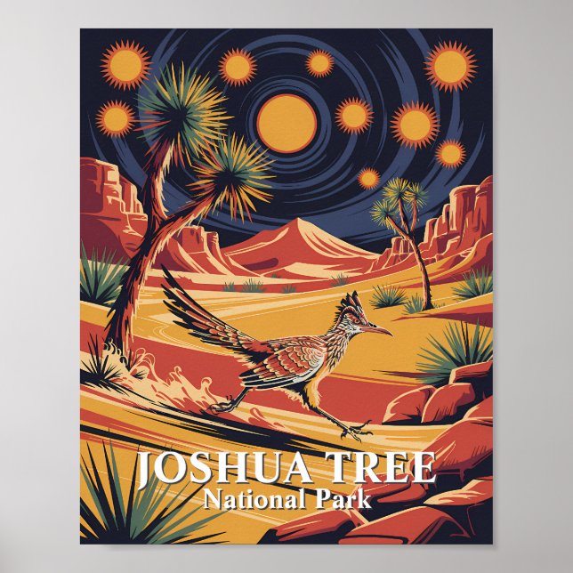 Anpassad text Joshua Tree Wildlife Roadrunner Dese Poster (Framsidan)