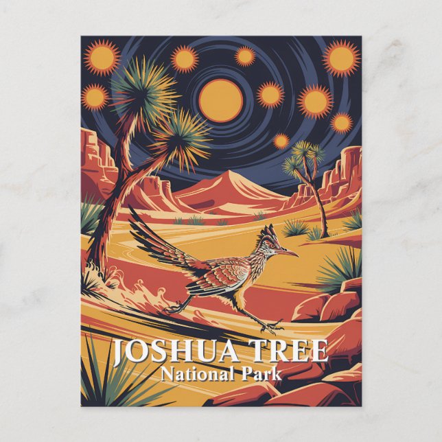 Anpassad text Joshua Tree Wildlife Roadrunner Dese Vykort (Framsida)
