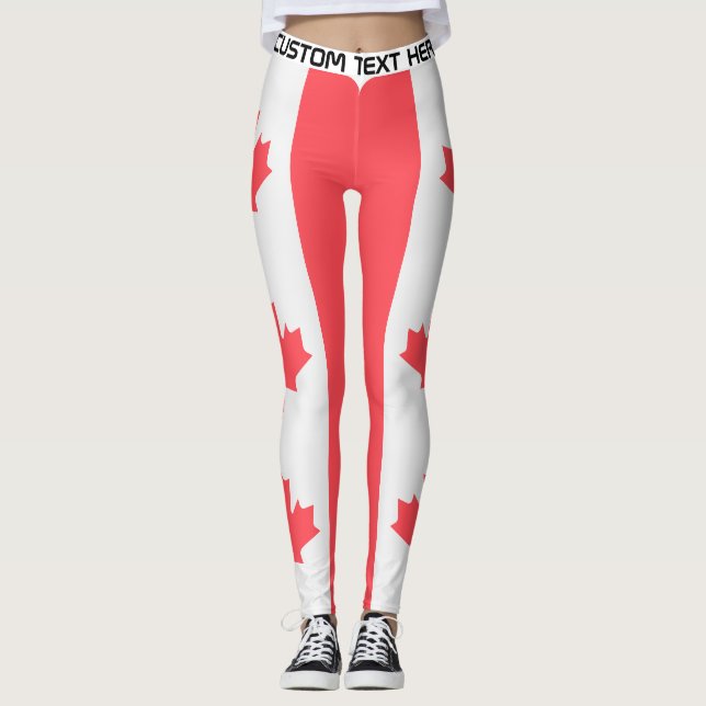Anpassad Text Kanada Fotboll Leggings (Framsida)