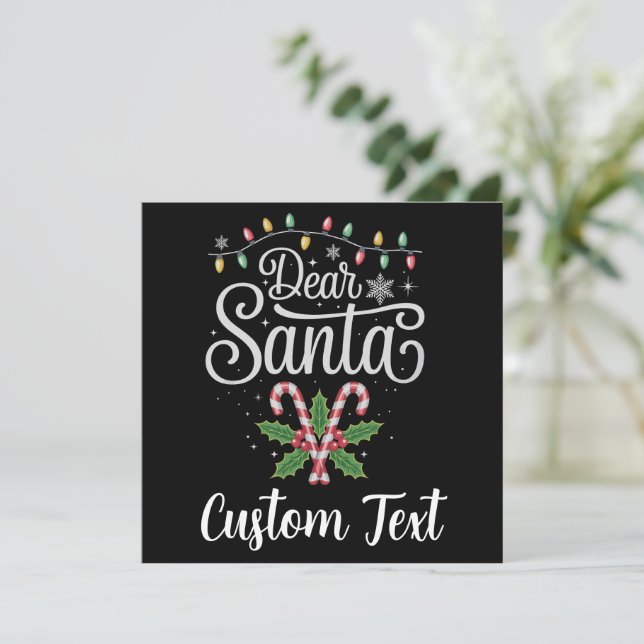 Anpassad text Kära tomte jul familj matchande Julkort (Stående Fram)