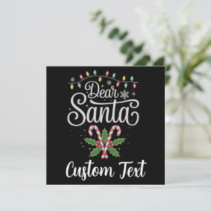 Anpassad text Kära Tomte jul familj matchande Julkort