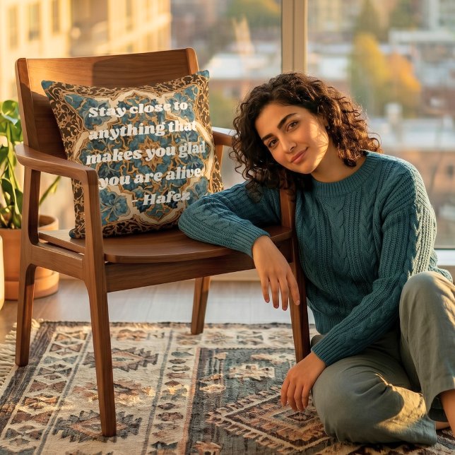 Anpassad text Khatam Marquetry Persisk konst Gåvor Kudde (Custom Text Khatam Marquetry Persian Art Gifts Throw Pillow)