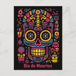 Anpassad text 💀 klotterstil Día de Muertos Vykort