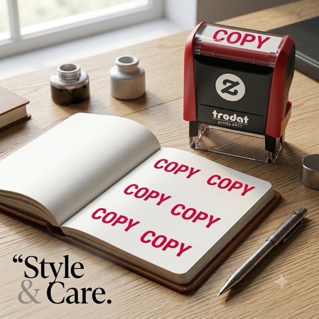 Anpassad text Kopia Självbläckande kontorstämpel Självfärgande Stämpel (Custom Text COPY Self-Inking Office Stamp)