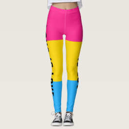 Anpassad text LGBT regnbåge Pansexuell Pride-flagg Leggings