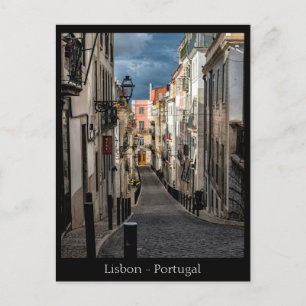Anpassad text Lissabon gata, Portugal vykort