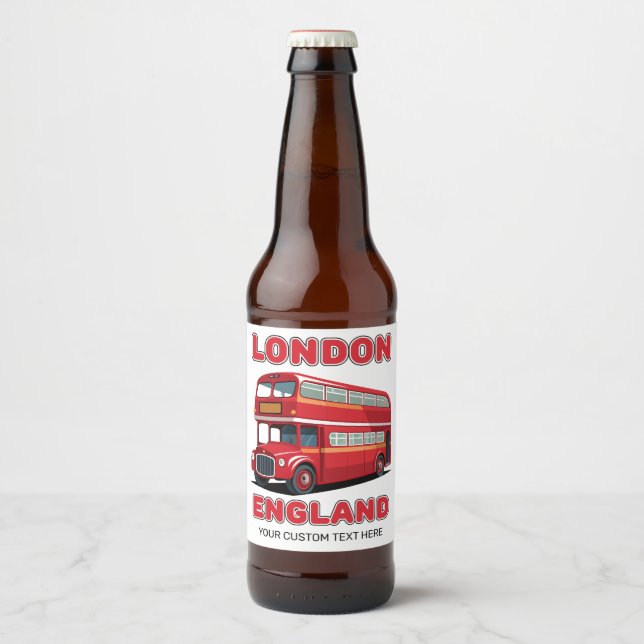 Anpassad text London England Ölflaska Etikett (Framsida)