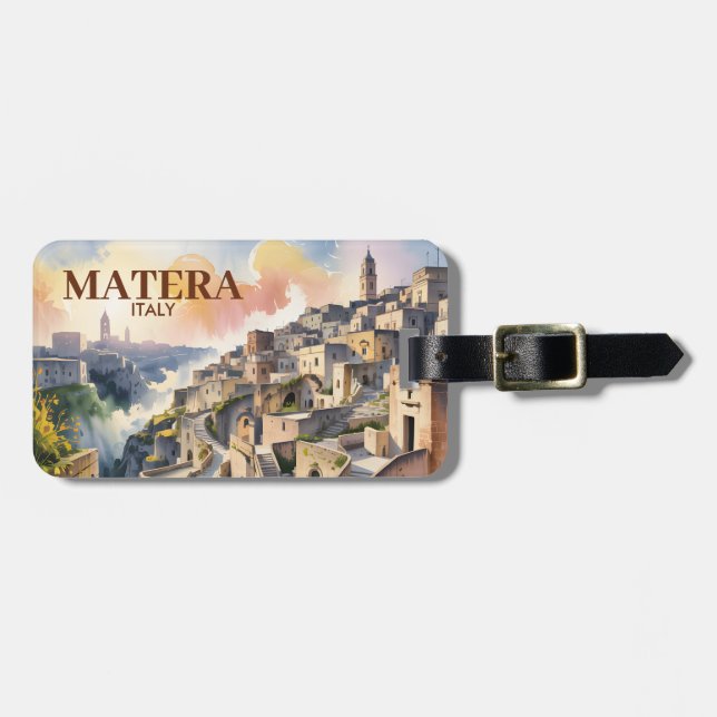 Anpassad text Matera Italien Resa Sassi di Matera Bagagebricka (Horisontell Framsida)
