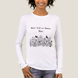 Anpassad text med blommor t shirt