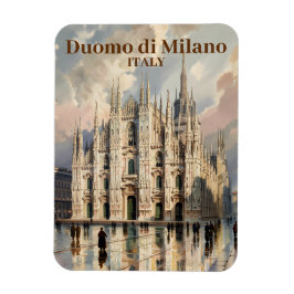 Anpassad text Milano Italien Duomo Vintage Akvarel Magnet