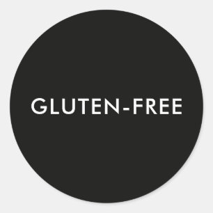 Anpassad text Modern Svart Glutenfri Matetikett Runt Klistermärke