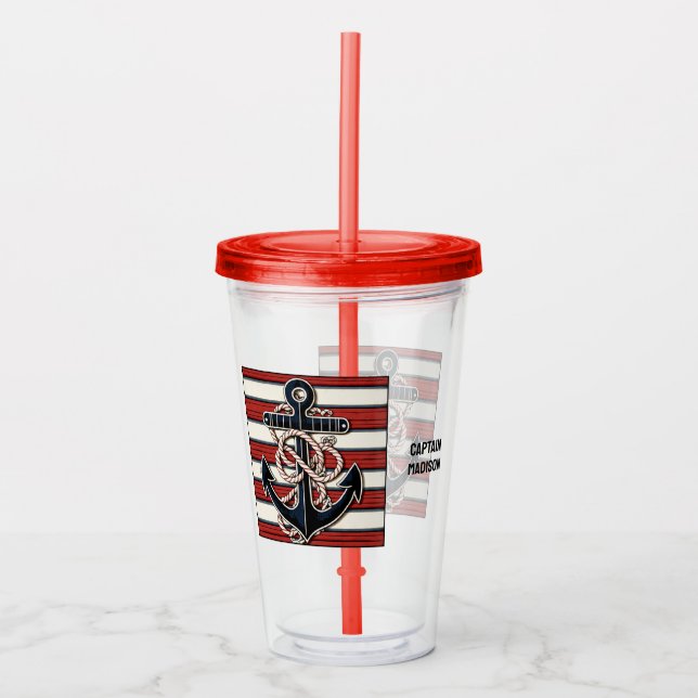 Anpassad text nautiskt ankare take away mugg (Framsida)