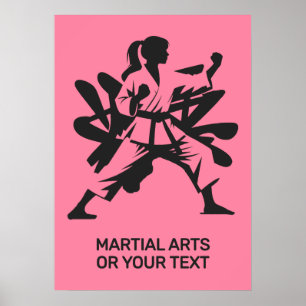 Anpassad text och färg för kampsport poster