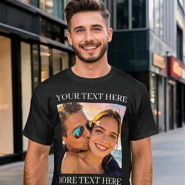 Anpassad text och foto t shirt (Skapare uppladdad)