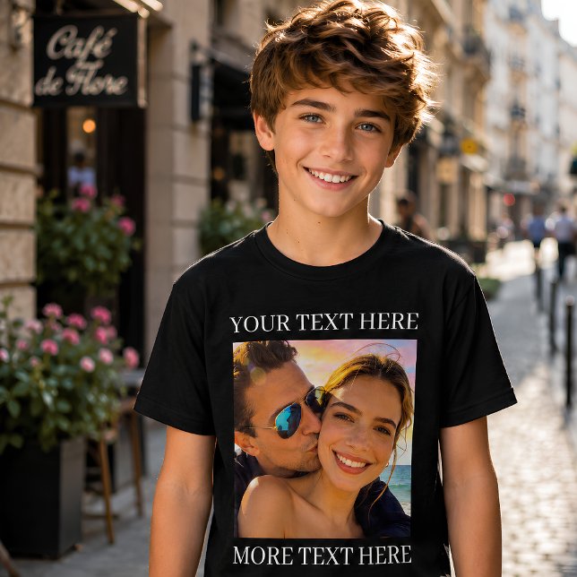 Anpassad text och foto t shirt (Skapare uppladdad)