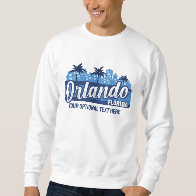 Anpassad text Orlando Florida Lång Ärmad Tröja (Framsida)