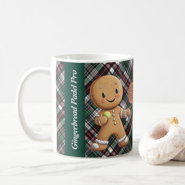 🎾🎄Anpassad text,  Padel Powered Christmas Kaffemugg (Med munk)