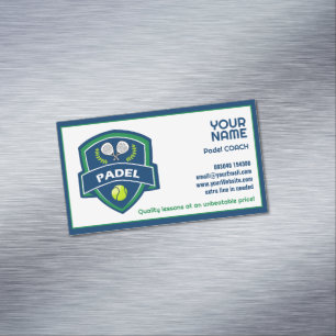 🎾Anpassad text, Padel-tränare Magnetiska Visitkort