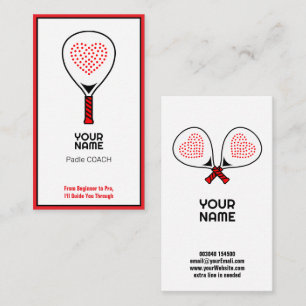 🎾Anpassad text, Padel-tränare Visitkort