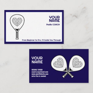 🎾Anpassad text,  Padel-tränare Visitkort