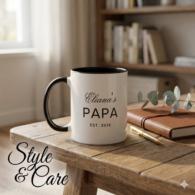 Anpassad Text Papa Combo Mugg Gåva Personlig Desig (Custom Text Papa Combo Mug Gift Personalized Design)