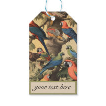 Anpassad text Papegoja Baldakin Vintage Botanisk L