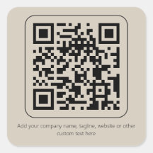 Anpassad text Pastell Krämig Vanilj QR-kod Produkt