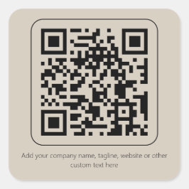 Anpassad text Pastell Krämig Vanilj QR-kod Produkt Fyrkantigt Klistermärke