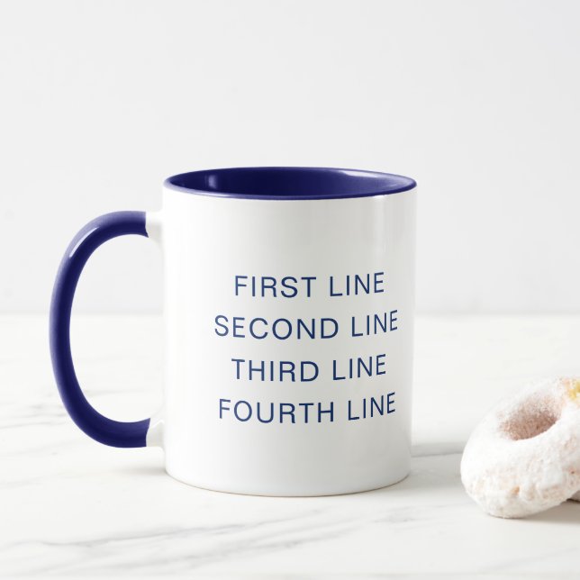 Anpassad text Personlig marin 11 oz Combo Mugg (Med munk)