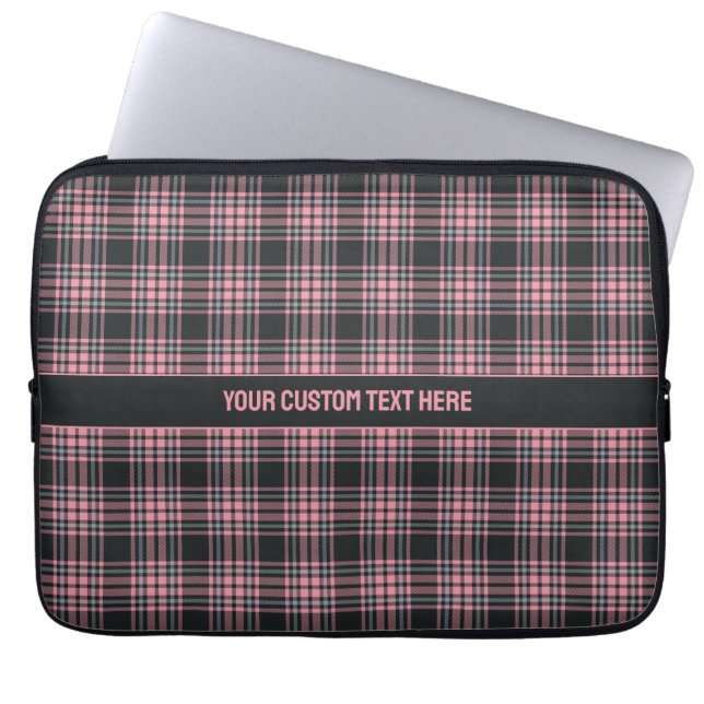 Anpassad text Plaid / Rutmönster Laptop Fodral (Framsidan)