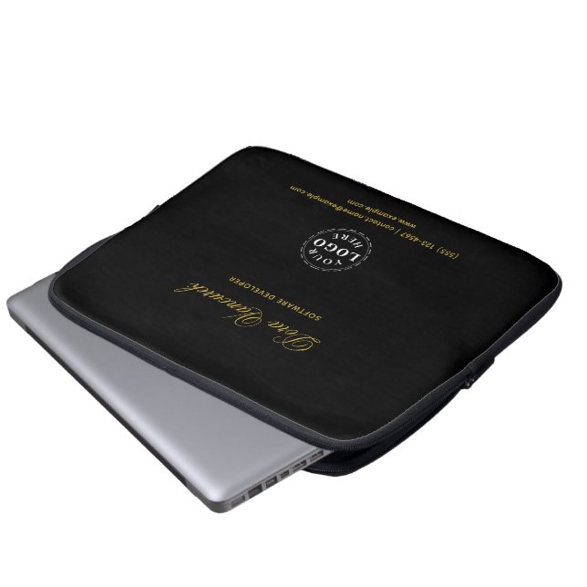 Anpassad text professionell laptopsleeve snygg arb laptop fodral (Framre botten)