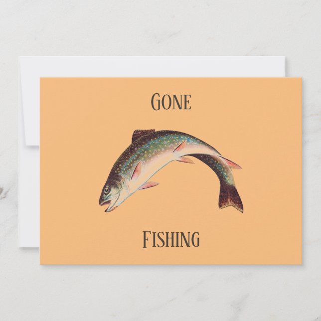 Anpassad text Rolig forell har åkt på fisketur Julkort (Framsida)
