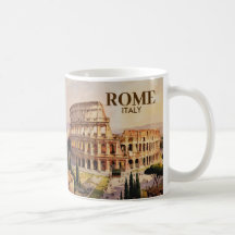 Anpassad text Rom Italien Colosseum Retro Akvarell