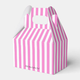 Anpassad text Rosa Mönster Favor Box Presentaskar