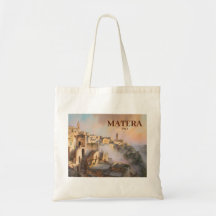 Anpassad text Sassi di Matera Italien Akvarell Ret