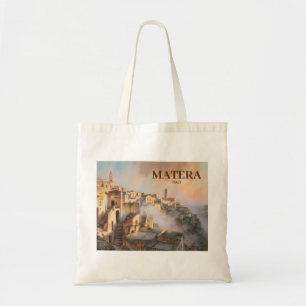 Anpassad text Sassi di Matera Italien Akvarell Ret Tygkasse