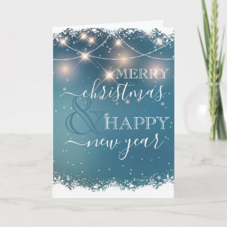 Anpassad text - Snöflinga Xmas-ljus Helgkort