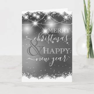 Anpassad text - Snöflinga Xmas-ljus Helgkort