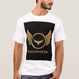 Anpassad text Sommarstämning Guldörn Bild Vit T Shirt