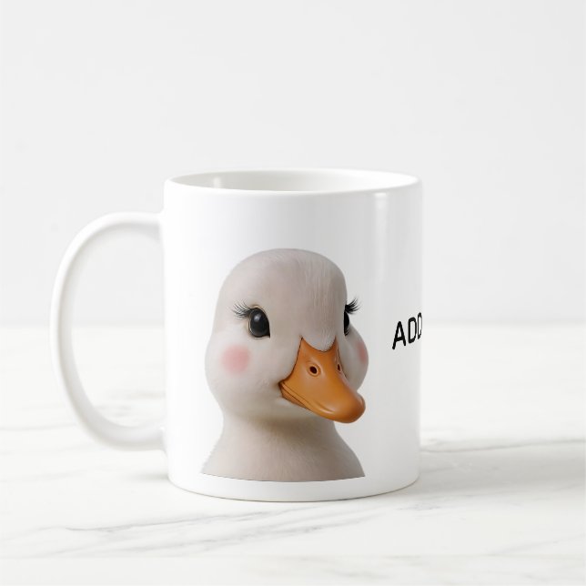Anpassad text Söt bebis anka kaffemugg (Vänster)