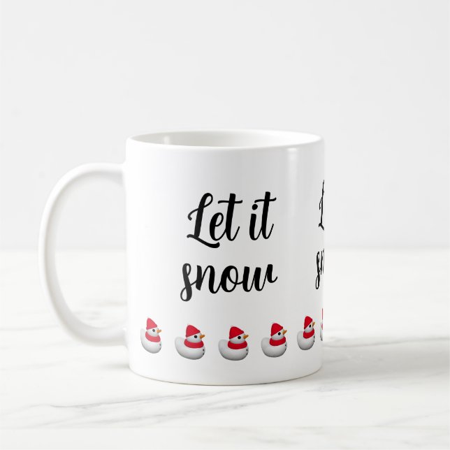 Anpassad text Söt liten snöand | Snömannen vinter Kaffemugg (Vänster)