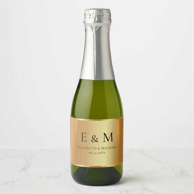 Anpassad Text Spara Datum Glamour Guld Monogram (Framsida)
