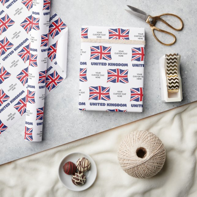 Anpassad text Storbritannien flagga Presentpapper (Hantverk)