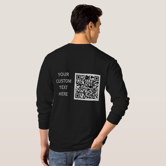 Anpassad text streckkod näringsverksamhet t shirt (Hel baksida)