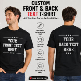 Anpassad text T-shirt med egen text fram och bak